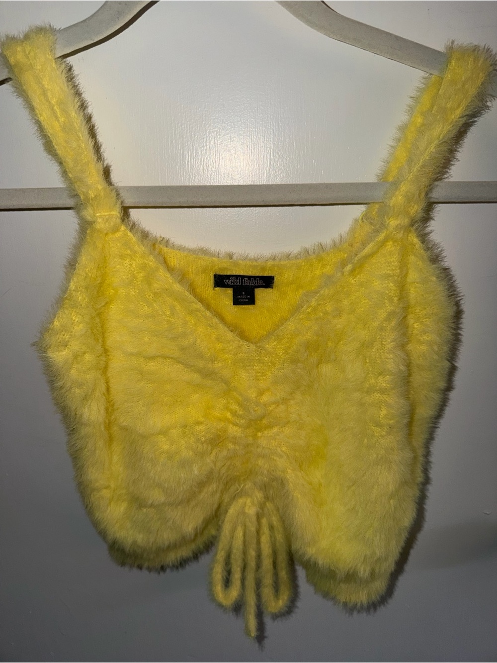wild fable Bright Yellow Fuzzy Tie-Front Camisole